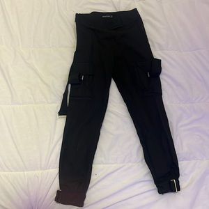 Pretty Little Thing Black Cargo Pants